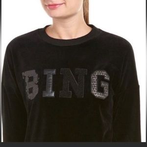 NWT ANINE BING VELOUR BLACK VELVET SWEATSHIRT Size M
